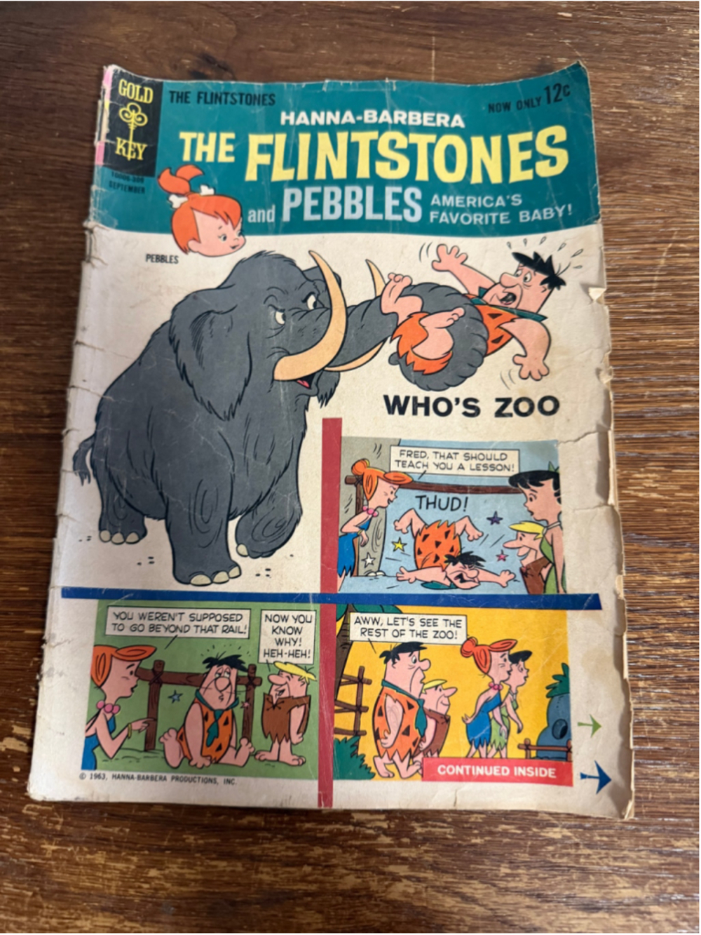 Vintage The Flintstones Pebbles Gold Key September 1963 12 Cent Silver Age Comic